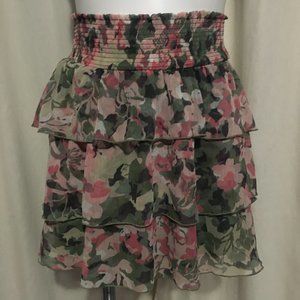 Motherhood Maternity Floral Tiered Chiffon Skirt